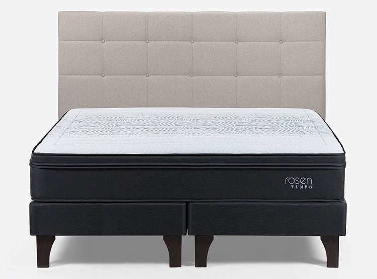JUEGO DE DORMITORIO ROSEN CAMA EUROPEA TEMPO SÚPER KING GRAFITO + RESPALDO ISSEY NIEBLA - 1
