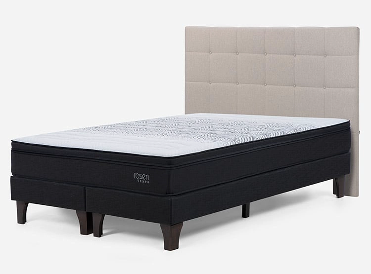 JUEGO DE DORMITORIO ROSEN CAMA EUROPEA TEMPO SÚPER KING GRAFITO + RESPALDO ISSEY NIEBLA - 2