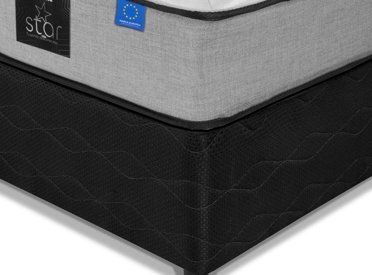 JUEGO DE DORMITORIO FLEX CAMA AMERICANA STAR BD 2 PLAZAS GRIS + RESPALDO ROYAL + VELADORES ROCK - 3