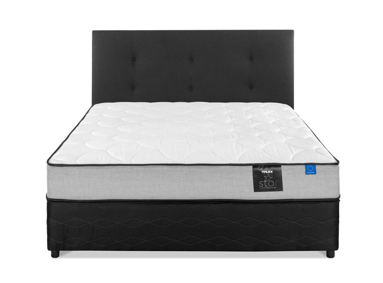 JUEGO DE DORMITORIO FLEX CAMA AMERICANA STAR BD 2 PLAZAS GRIS + RESPALDO ROYAL - 1
