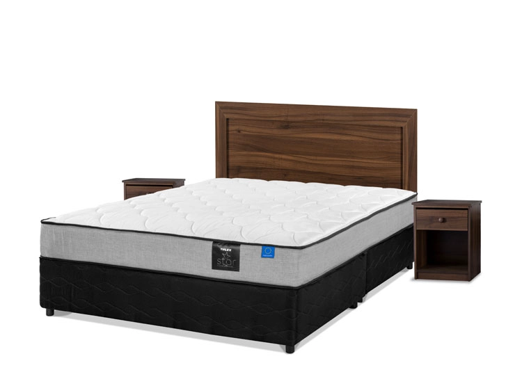 JUEGO DE DORMITORIO FLEX CAMA AMERICANA STAR BD 2 PLAZAS GRIS + SET ASTURIAS - 2