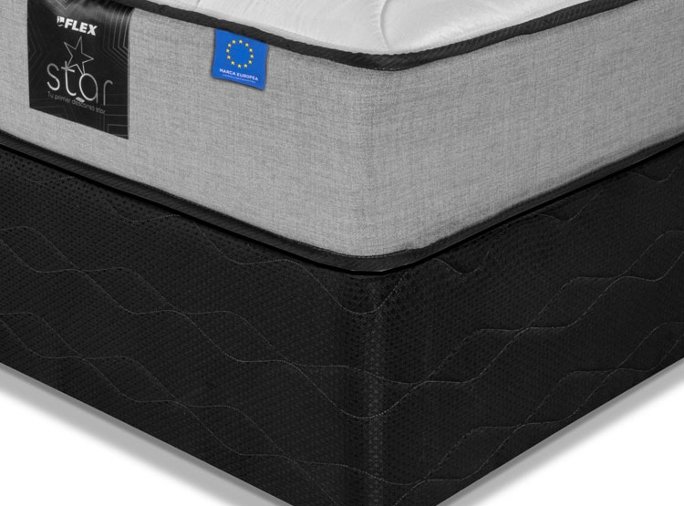 JUEGO DE DORMITORIO FLEX CAMA AMERICANA STAR BD 2 PLAZAS GRIS + SET ASTURIAS - 3