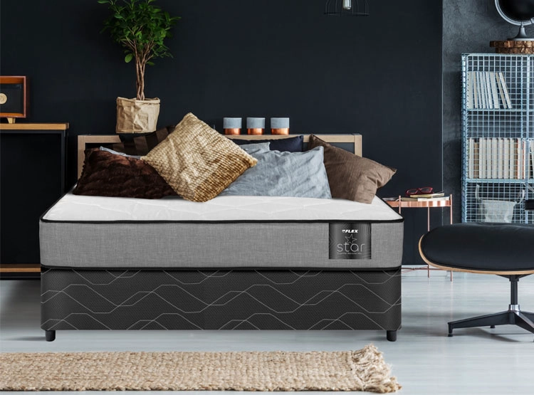 JUEGO DE DORMITORIO FLEX CAMA AMERICANA STAR BD 2 PLAZAS GRIS + SET ASTURIAS - 5