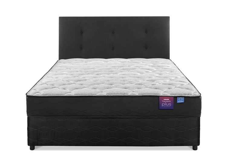 JUEGO DE DORMITORIO FLEX CAMA AMERICANA THERAPEDIC PLUS BD 2 PLAZAS NEGRO + RESPALDO ROYAL - 1
