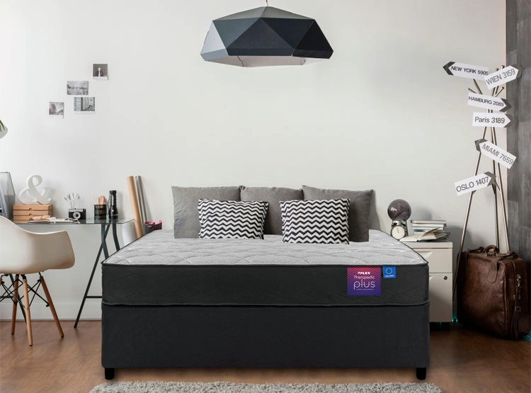 JUEGO DE DORMITORIO FLEX CAMA AMERICANA THERAPEDIC PLUS BD 2 PLAZAS NEGRO + RESPALDO ROYAL - 6