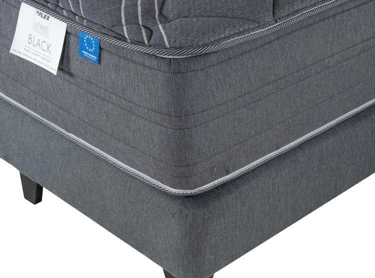 JUEGO DE DORMITORIO FLEX CAMA EUROPEA BLACK KING GRIS + RESPALDO ROYAL - 3