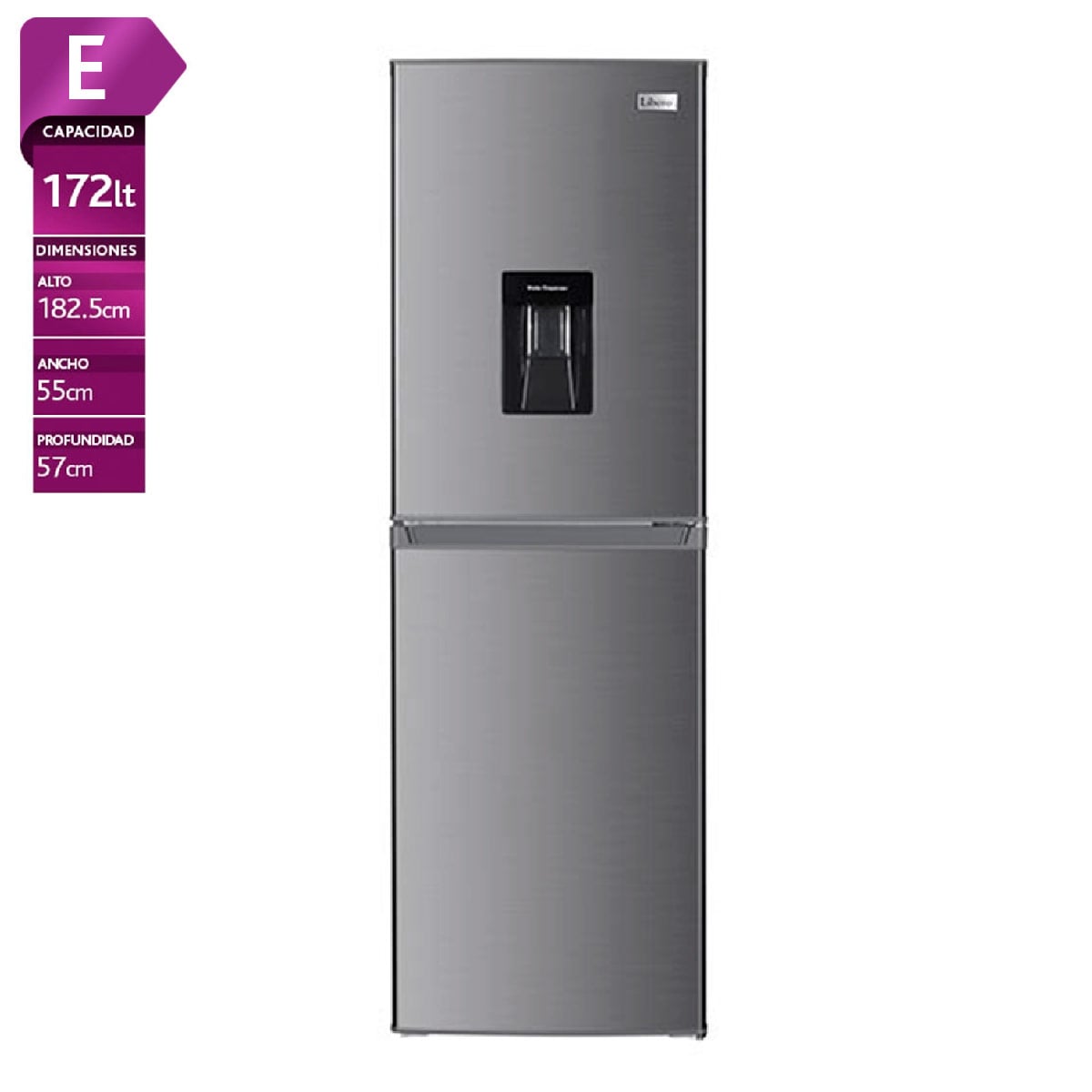 REFRIGERADOR BOTTOM FREEZER LIBERO LRB-260DFIW 240L FRIO DIRECTO ACERO