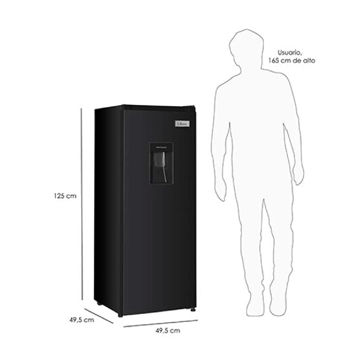 REFRIGERADOR MONOPUERTA LIBERO LRM-178DFNW 167L FRIO DIRECTO NEGRO - 4