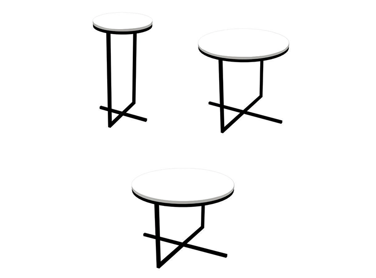 SET 3 MESAS DE CENTRO DECOCASA VOLPI NEGRO 50 X 50 CM - 1