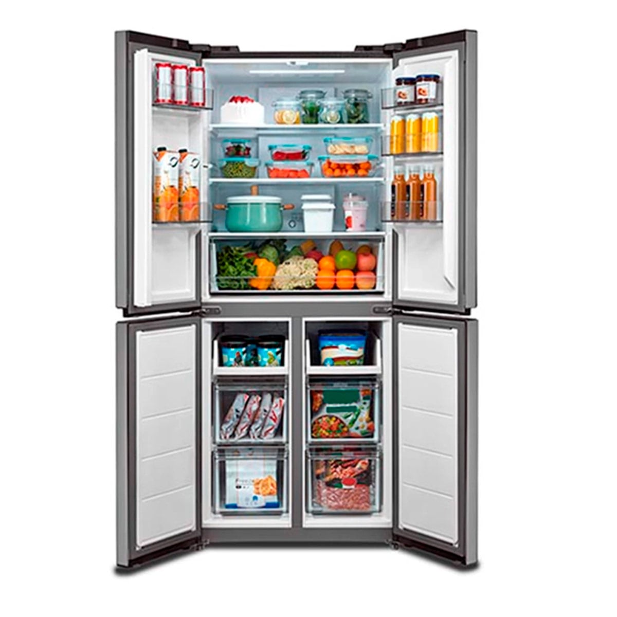 REFRIGERADOR SIDE BY SIDE MIDEA MDRM554MTE50 NO FROST 396L PLATA - 5