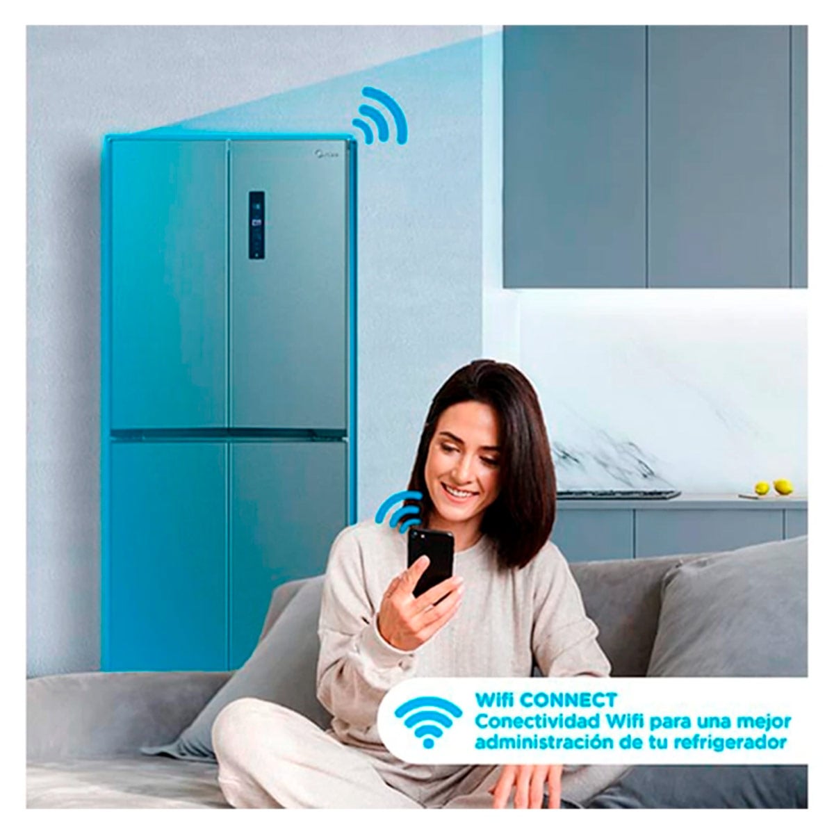 REFRIGERADOR SIDE BY SIDE MIDEA MDRM554MTE50 NO FROST 396L PLATA - 6