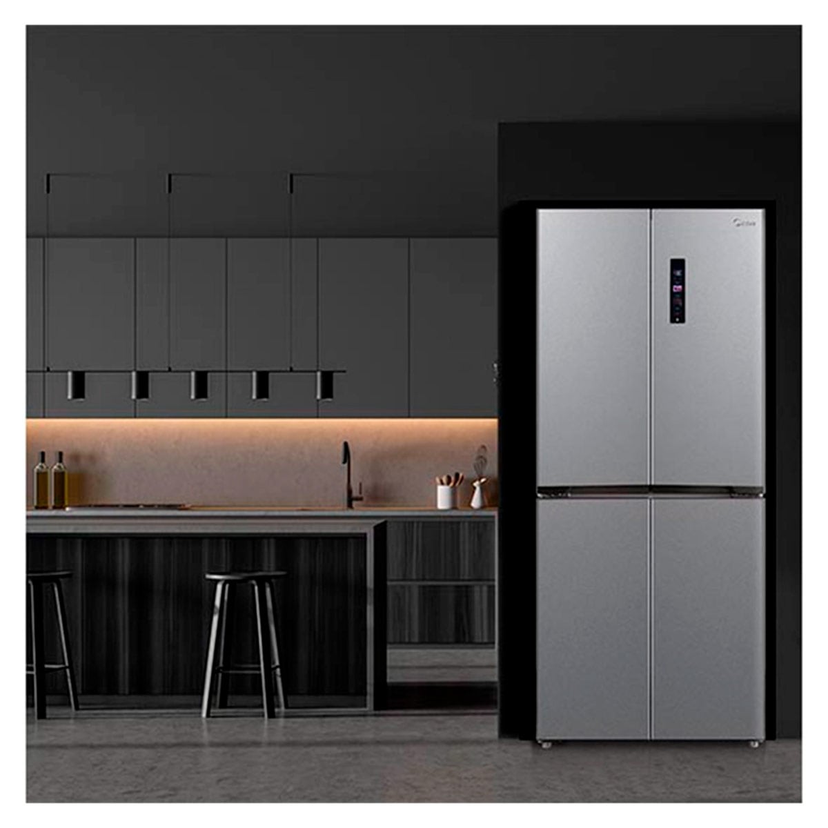 REFRIGERADOR SIDE BY SIDE MIDEA MDRM554MTE50 NO FROST 396L PLATA - 9