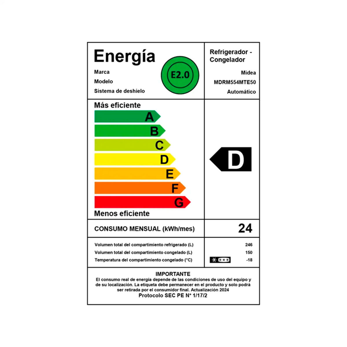 REFRIGERADOR SIDE BY SIDE MIDEA MDRM554MTE50 NO FROST 396L PLATA - 10