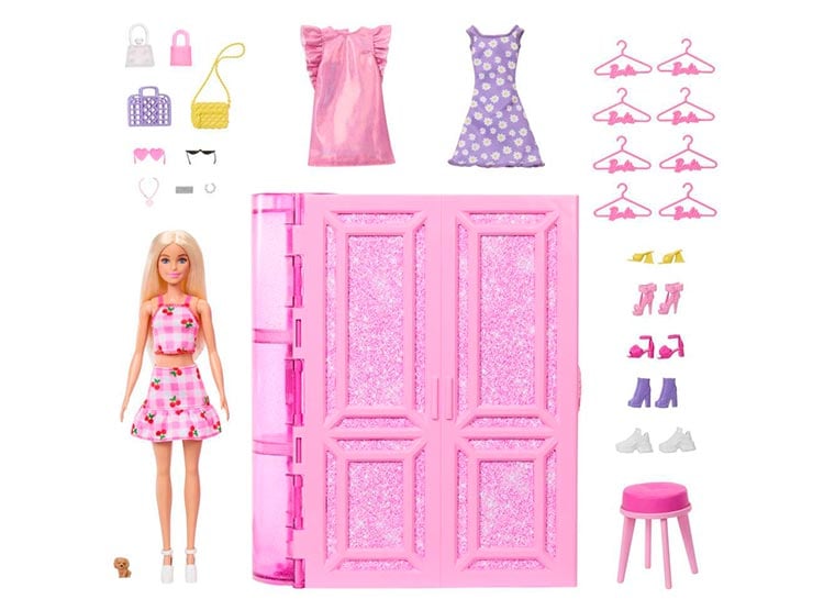 BARBIE FASHIONISTA & BEAUTY SET DE JUEGO CLÓSET DE LOS SUEÑOS CON ACCESORIOS Y MUÑECA - 1