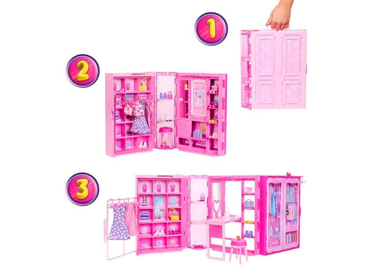 BARBIE FASHIONISTA & BEAUTY SET DE JUEGO CLÓSET DE LOS SUEÑOS CON ACCESORIOS Y MUÑECA - 2