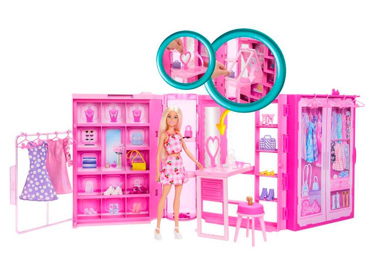 BARBIE FASHIONISTA & BEAUTY SET DE JUEGO CLÓSET DE LOS SUEÑOS CON ACCESORIOS Y MUÑECA - 3