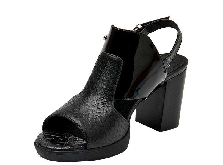 SANDALIAS CUERO MUJER 16 HRS NEGRO I046 - 3