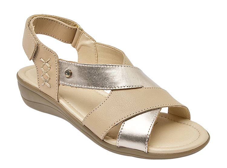 SANDALIAS CUERO MUJER CARRANO BEIGE RI046 - 2