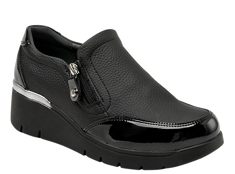 ZAPATILLAS MUJER CARRANO CASUAL NEGRO RK052 CUERO - 2