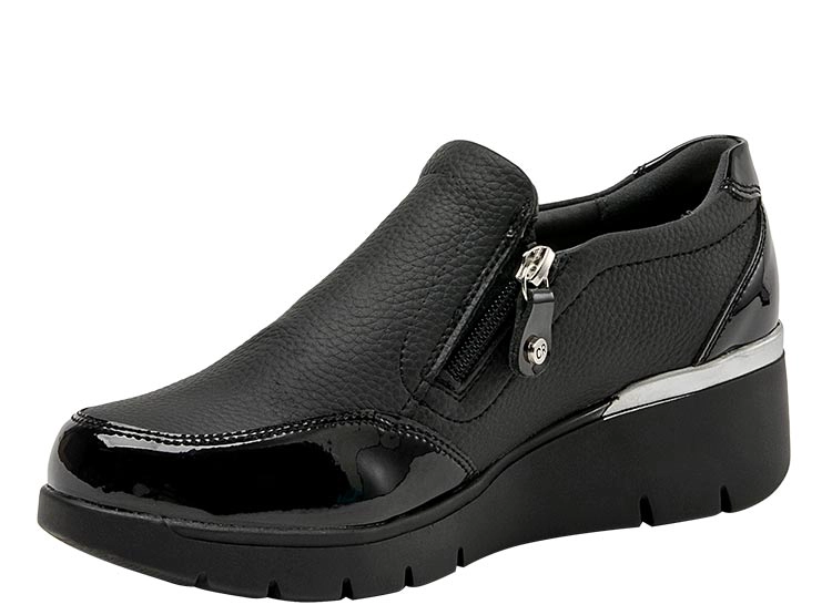 ZAPATILLAS MUJER CARRANO CASUAL NEGRO RK052 CUERO - 3