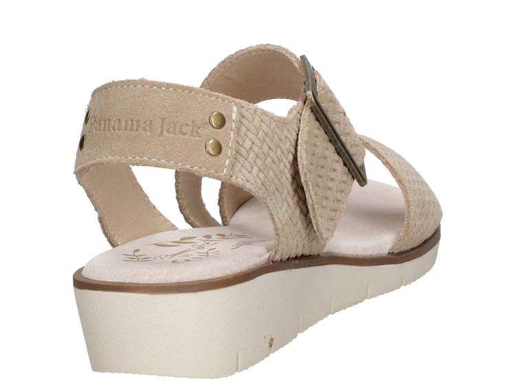 SANDALIAS CUERO MUJER PANAMA JACK BEIGE WK013 - 5