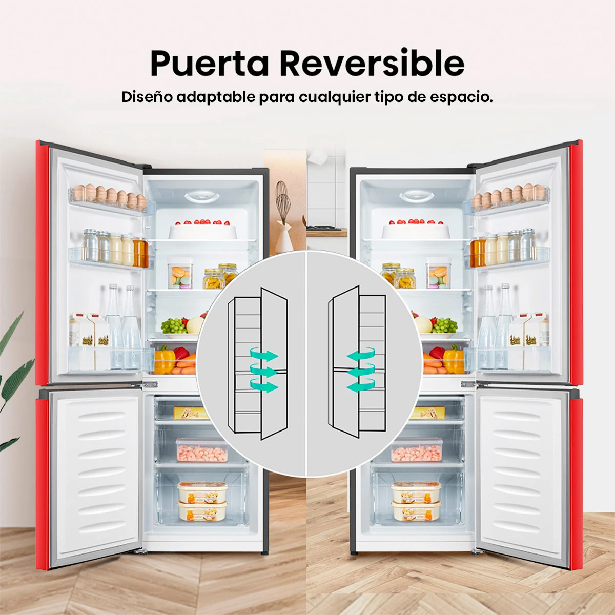 REFRIGERADOR BOTTOM FREEZER HISENSE RB215NR 165L FRÍO DIRECTO ROJO - 6