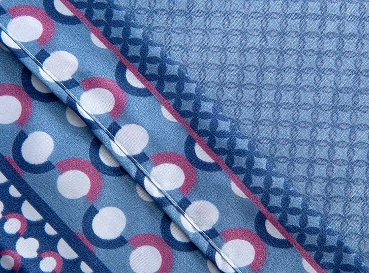 JUEGO DE SABANAS PLUMETTI OAK 2 PL AZUL ESTAMPADA - 4