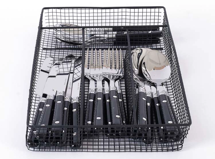 SET CUCHILLERÍA RIPLEY HOME CANASTA NEGRA 24 PZS - 1