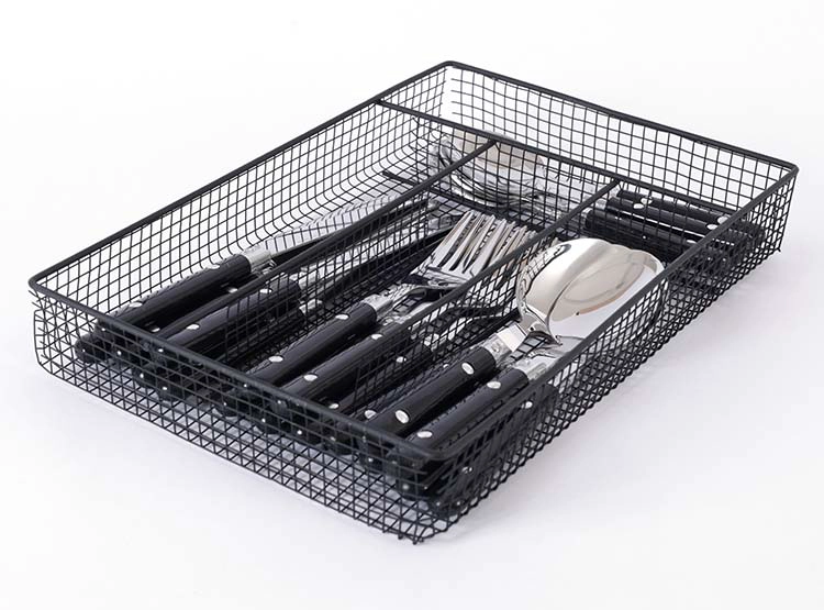 SET CUCHILLERÍA RIPLEY HOME CANASTA NEGRA 24 PZS - 4