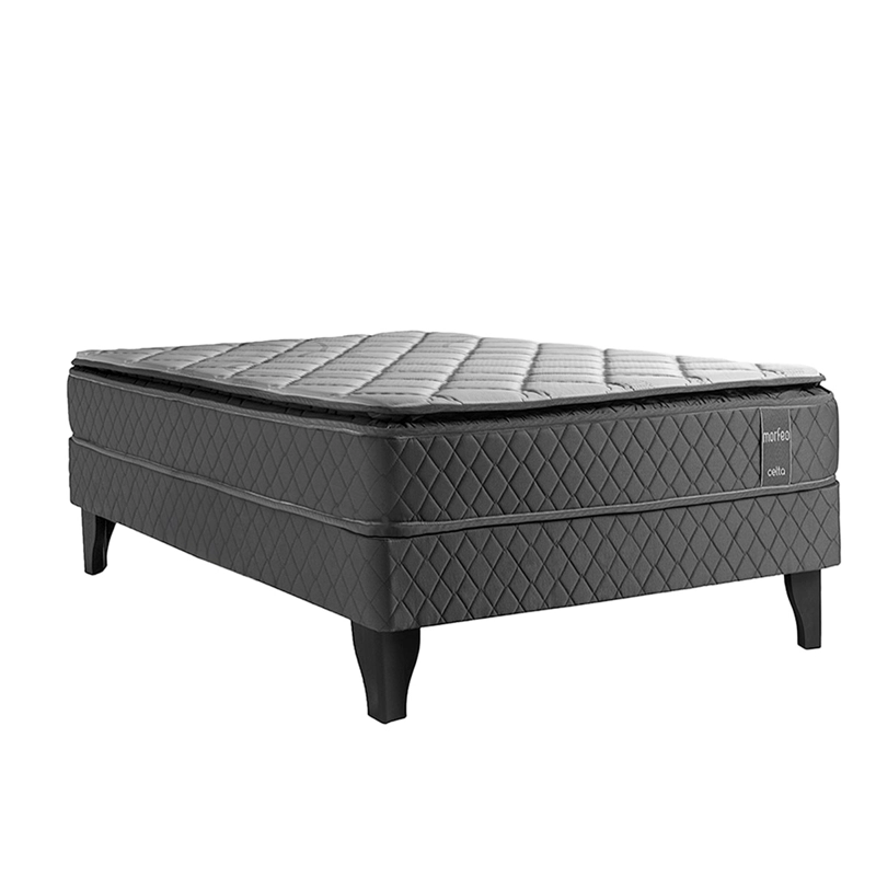 CAMA EUROPEA CELTA MORFEO 1.5 PLAZAS GRIS - 1