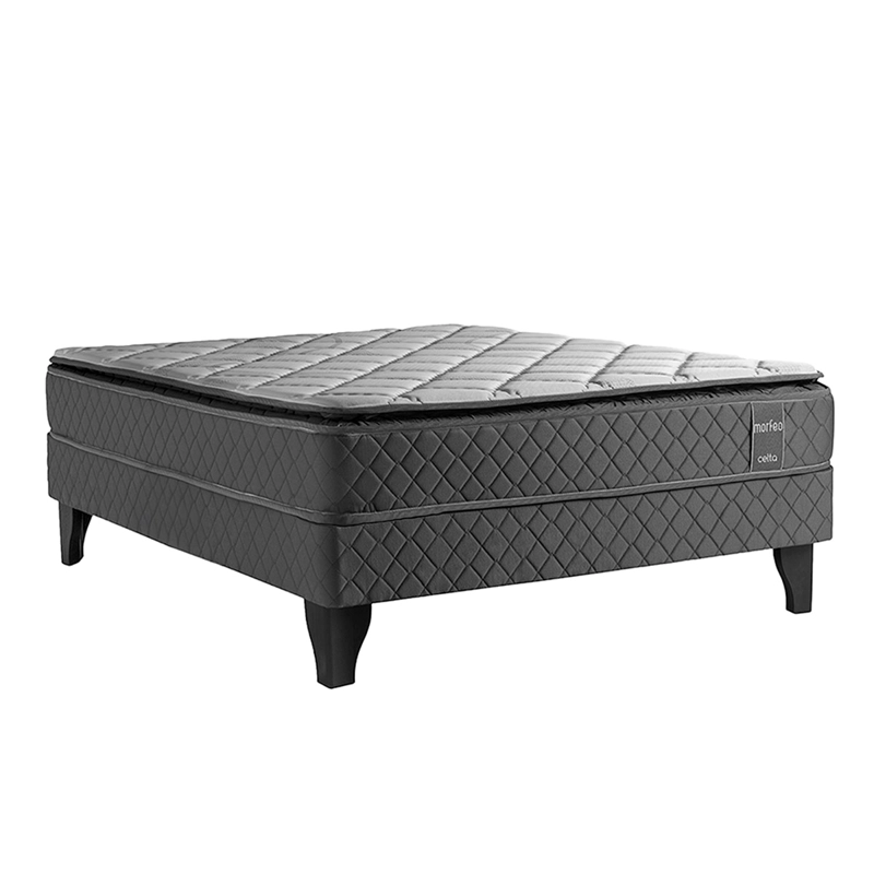 CAMA EUROPEA CELTA MORFEO BN 2 PLAZAS GRIS - 1