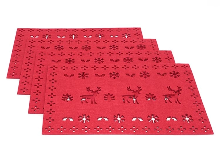 SET 4 INDIVIDUALES RIPLEY HOME RENOS RECTANGULAR ROJO 45X30 - 1