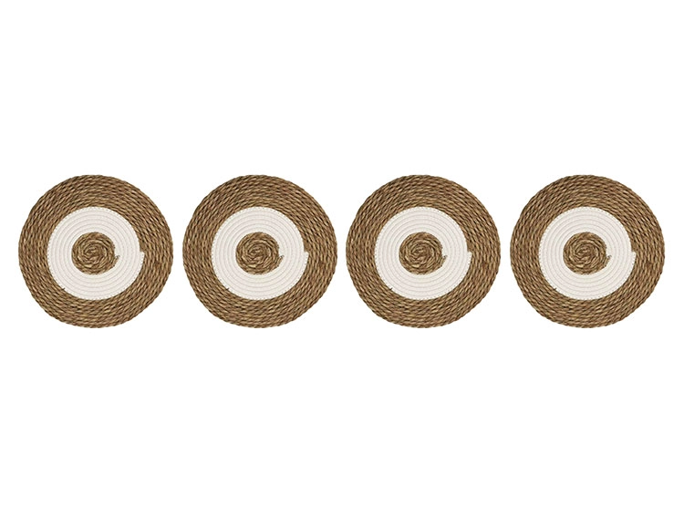 SET 4 INDIVIDUALES MAISON LINETT ARENA BLANCO - 1