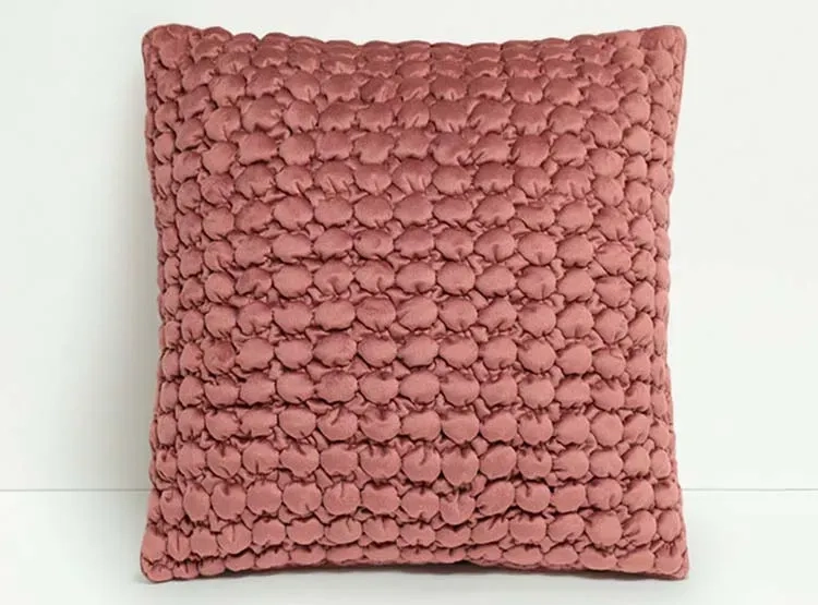 COJÍN RIPLE HOME VELVET NEW PANAL 45X45 CM PALO ROSA - 1