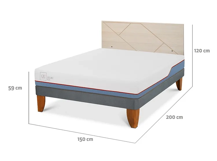 JUEGO DE DORMITORIO CIC CAMA EUROPEA EXCELLENCE PLUS BN 2 PLAZAS + RESPALDO VILLARRICA ALPINO - 3