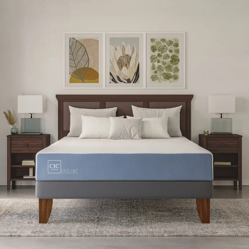 JUEGO DE DORMITORIO CIC CAMA EUROPEA EXCELLENCE BN 2 PLAZAS + RESPALDO VILLARRICA NEGRO - 9