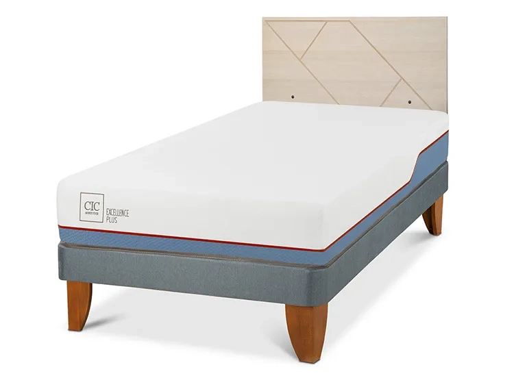 JUEGO DE DORMITORIO CIC CAMA EUROPEA EXCELLENCE PLUS 1.5 PLAZAS + RESPLADO VILLARRICA ALPINO - 2