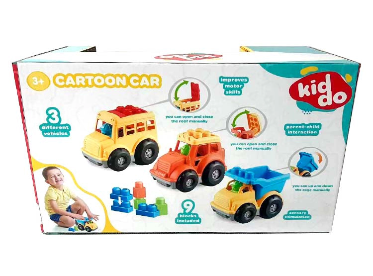 VEHÍCULO KID DO ULTRA TOYS CARTOON CAR 9 BLOCKS 22 CM - 7