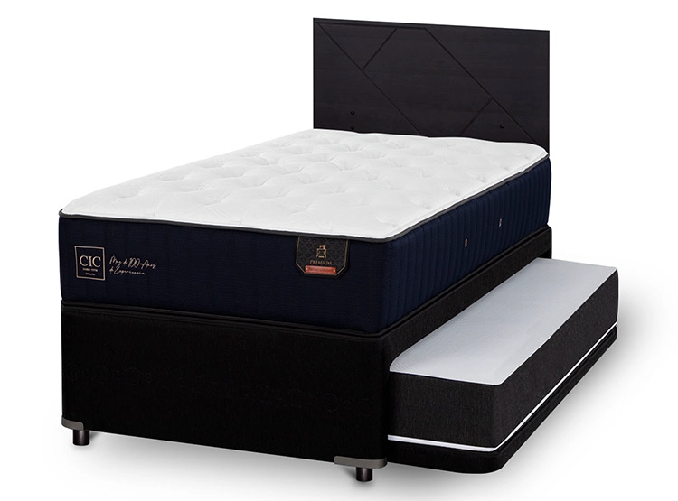 JUEGO DE DORMITORIO CIC CAMA DIVAN PREMIUM 1.5 PLAZAS NEGRO + RESPALDO VILLARRICA - 2