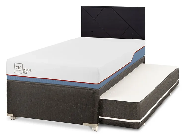 JUEGO DE DORMITORIO CIC CAMA DIVAN EXCELLENCE PLUS 1.5 PLAZAS NEGRO + RESPALDO VILLARRICA - 2