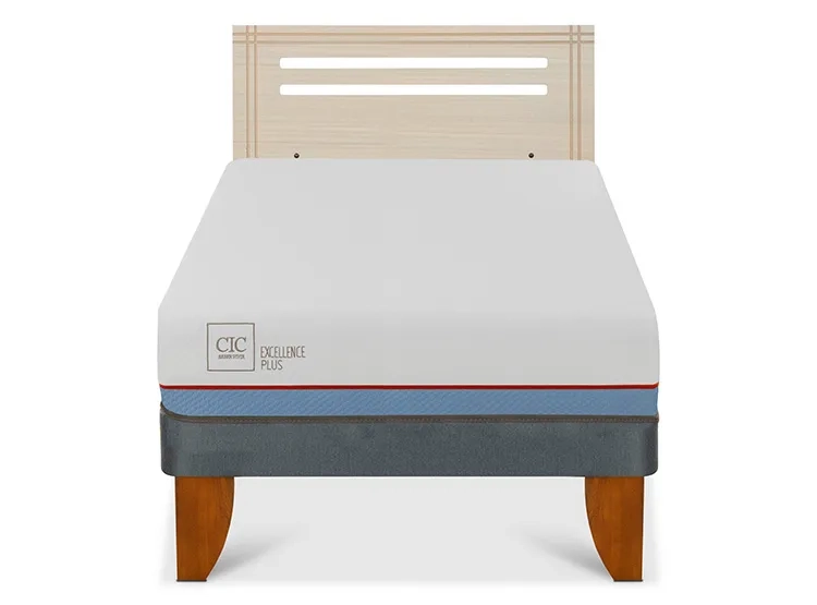 JUEGO DE DORMITORIO CIC CAMA EUROPEA EXCELLENCE PLUS 1.5 PLAZAS + RESPALDO MUNICH ALPINO - 1