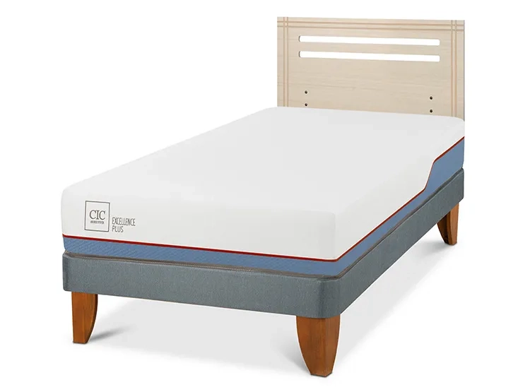 JUEGO DE DORMITORIO CIC CAMA EUROPEA EXCELLENCE PLUS 1.5 PLAZAS + RESPALDO MUNICH ALPINO - 2