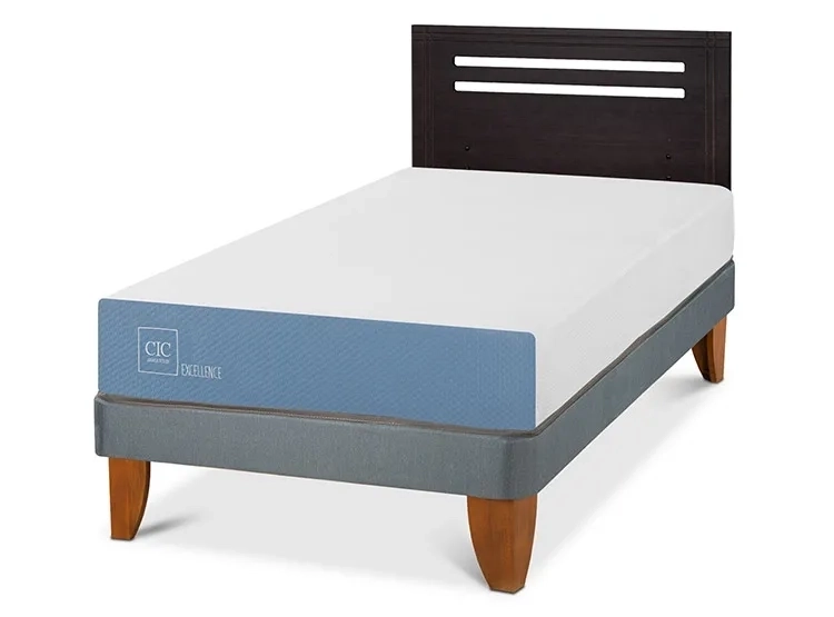 JUEGO DE DORMITORIO CIC CAMA EUROPEA EXCELLENCE 1.5 PLAZAS + RESPALDO MUNICH NEGRO - 2