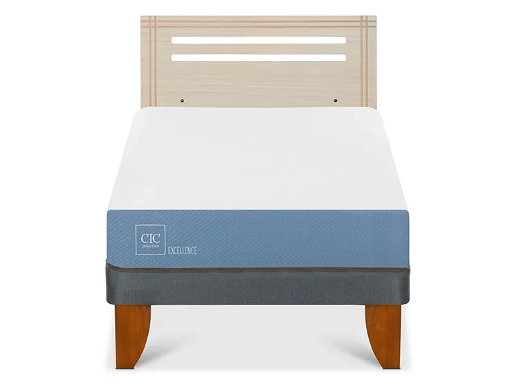JUEGO DE DORMITORIO CIC CAMA EUROPEA EXCELLENCE 1.5 PLAZAS + RESPALDO MUNICH ALPINO - 1