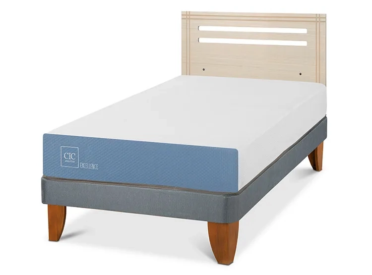 JUEGO DE DORMITORIO CIC CAMA EUROPEA EXCELLENCE 1.5 PLAZAS + RESPALDO MUNICH ALPINO - 2
