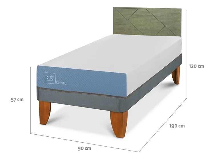 JUEGO DE DORMITORIO CIC CAMA EUROPEA EXCELLENCE 1 PLAZA + RESPALDO VILLARRICA OLIVO - 3
