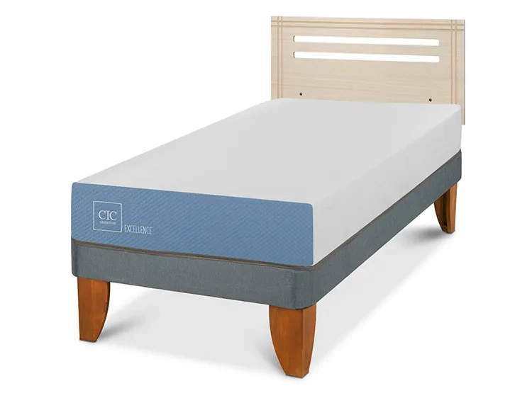 JUEGO DE DORMITORIO CIC CAMA EUROPEA EXCELLENCE 1 PLAZA + RESPALDO MUNICH ALPINO - 2