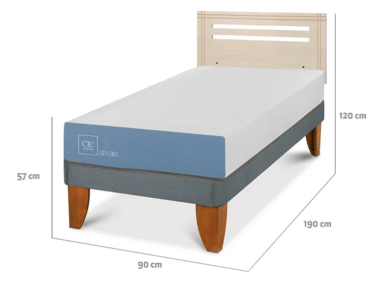 JUEGO DE DORMITORIO CIC CAMA EUROPEA EXCELLENCE 1 PLAZA + RESPALDO MUNICH ALPINO - 3