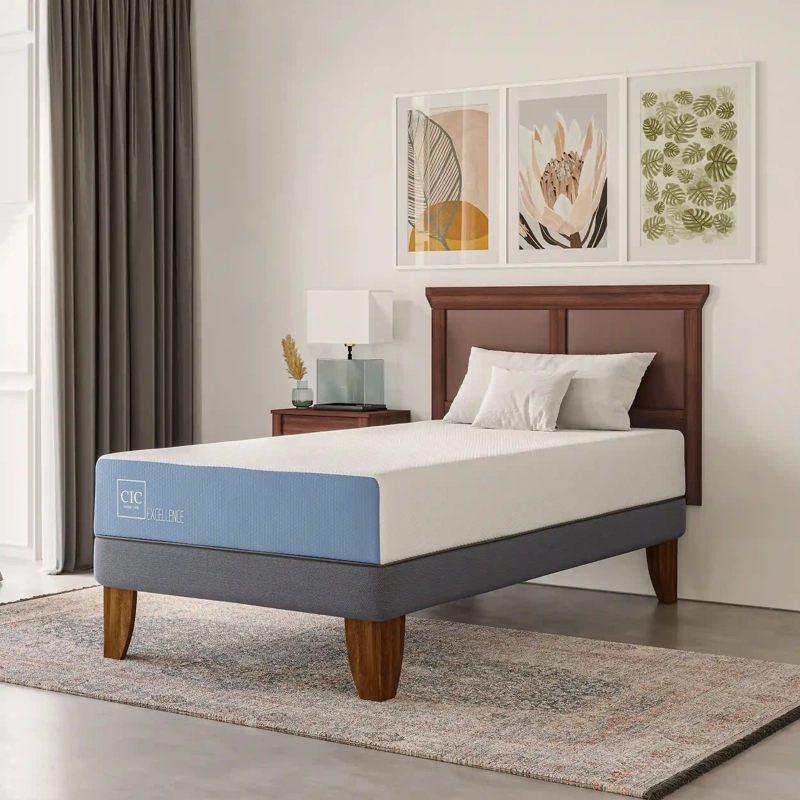 JUEGO DE DORMITORIO CIC CAMA EUROPEA EXCELLENCE 1 PLAZA + RESPALDO MUNICH ALPINO - 10