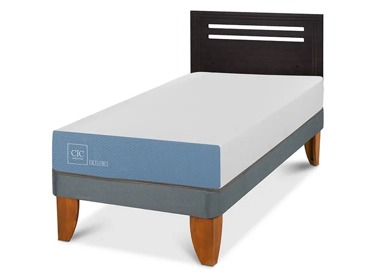 JUEGO DE DORMITORIO CIC CAMA EUROPEA EXCELLENCE 1 PLAZA + RESPALDO MUNICH NEGRO - 2